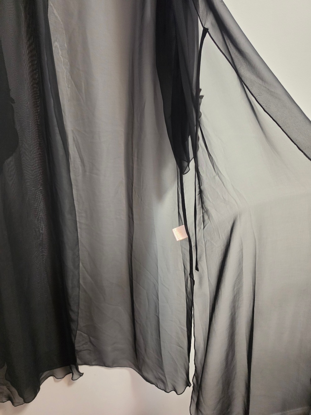 Versailles Sheer Black Long Robe Cover-Up - Picture 8 of 9